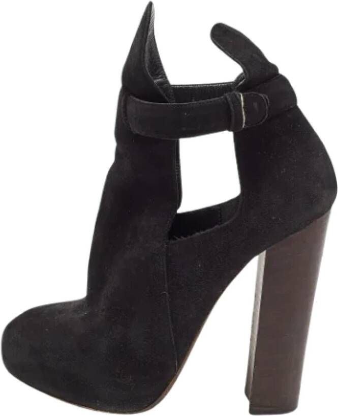 Celine Vintage Pre-owned Suede boots Black Dames