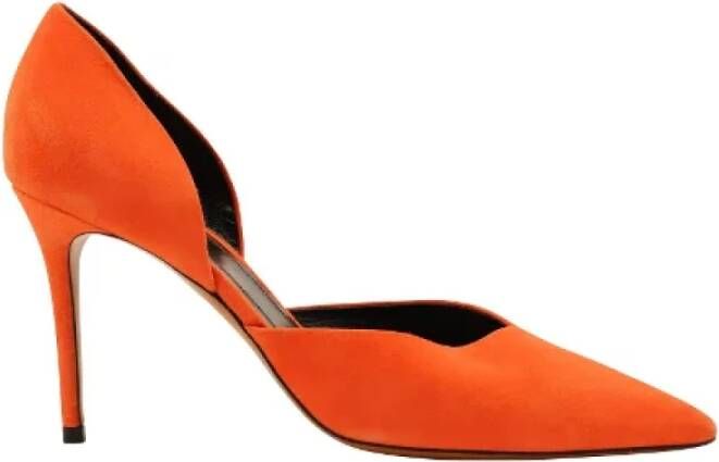 Celine Vintage Pre-owned Suede heels Orange Dames