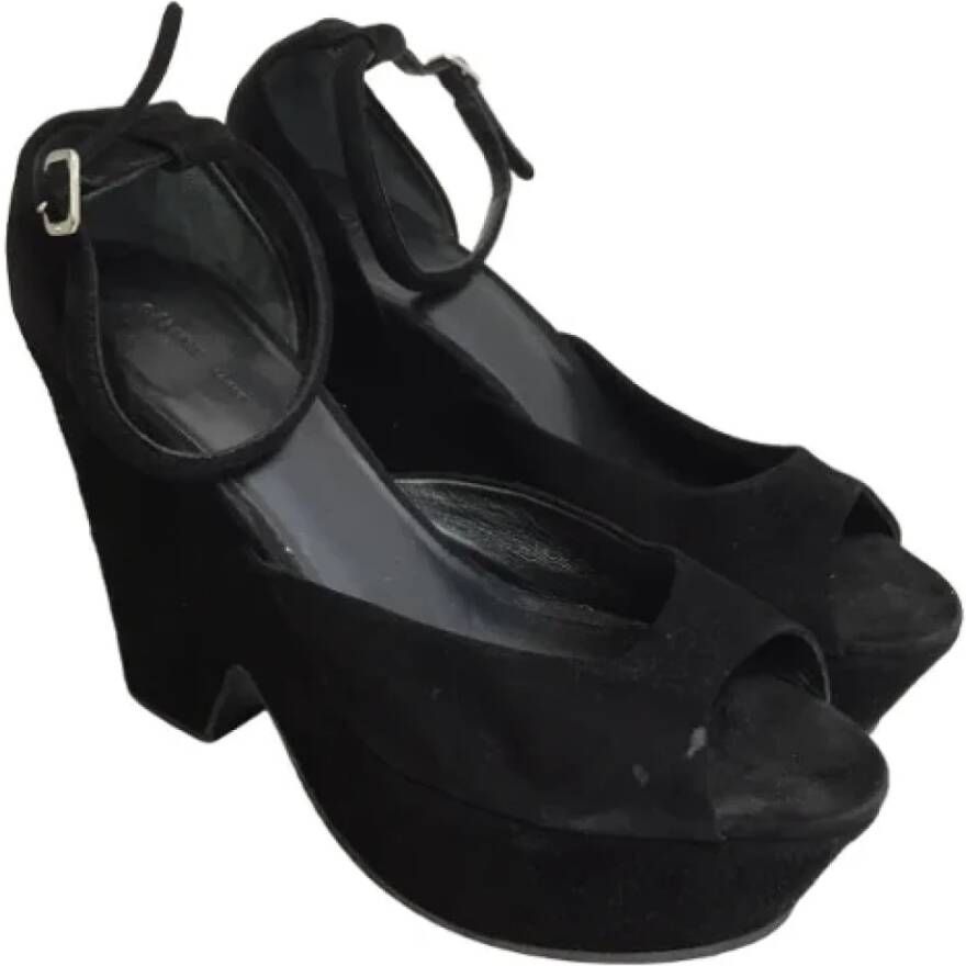 Celine Vintage Pre-owned Suede sandals Black Dames