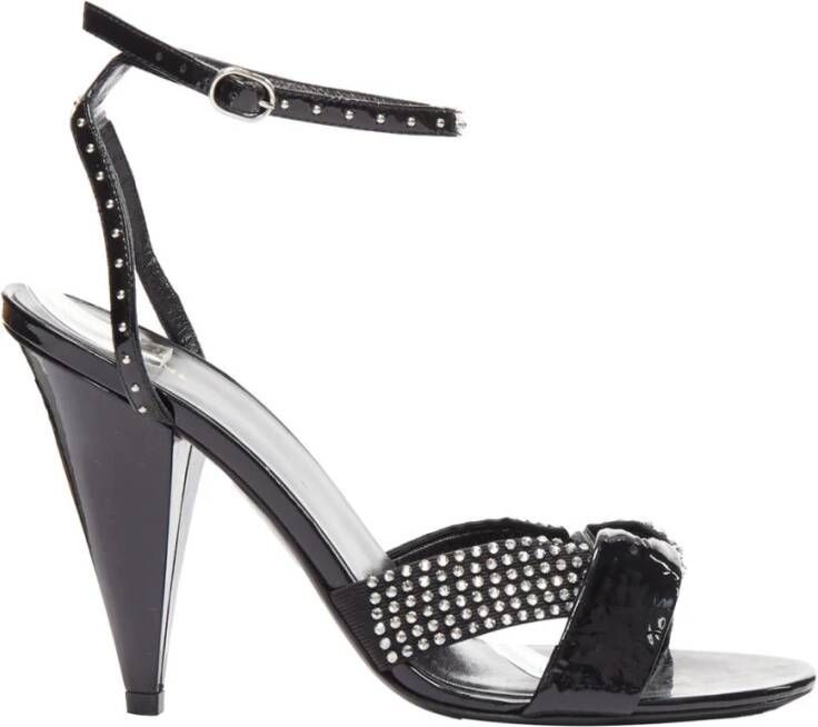 Celine Vintage Tweedehands elegante sandalen met hakken versieringen en enkelband