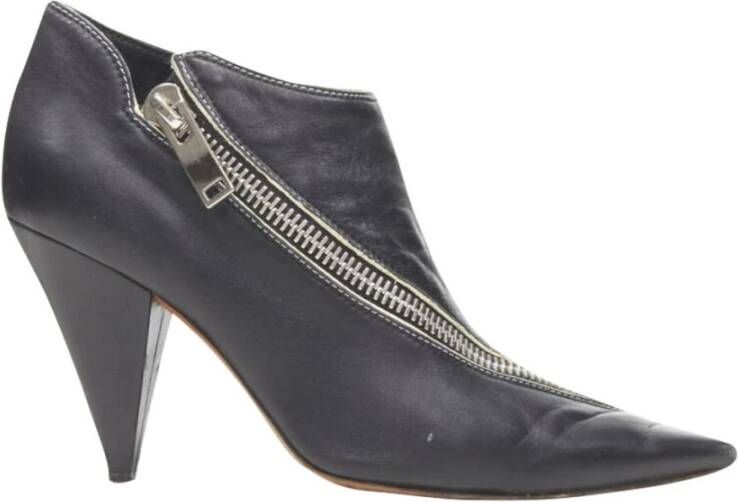 Celine Vintage Tweedehands enkellaarsjes met puntige neus en hak