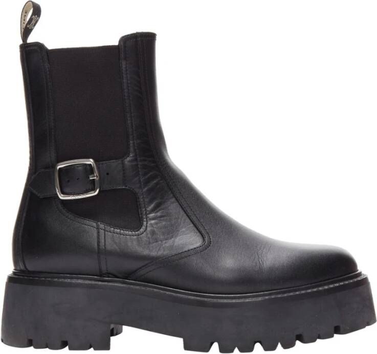 Celine Vintage Tweedehands platform leren laarzen met gespdetail