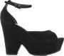 Celine Vintage Tweedehands sandalen met open neus platformwedgehak en enkelband - Thumbnail 1