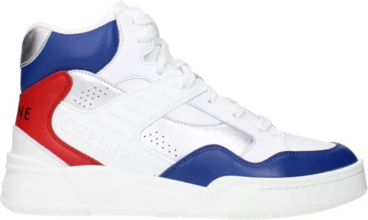 Celine Witte Leren Sneakers met Logo's