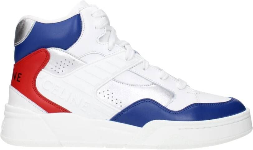 Celine Witte Leren Atletische Sneakers met Logo's