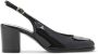Celine Zwarte Geperforeerde Triomphe Slingback Hakken - Thumbnail 1