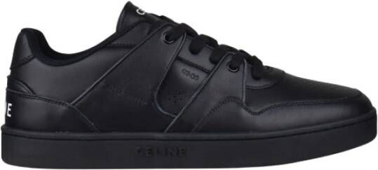 Celine Zwarte Leren Sneakers met Wit Logo Black Heren