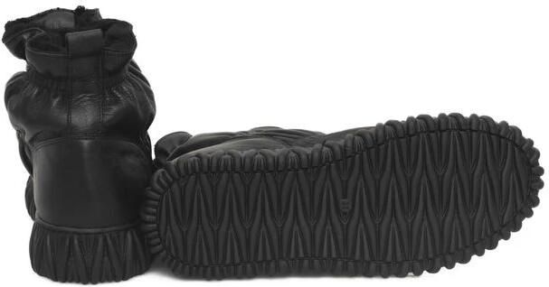 Cerruti 1881 Zwarte Leren Winterlaarzen Rubberen Zool Black Dames - Foto 2