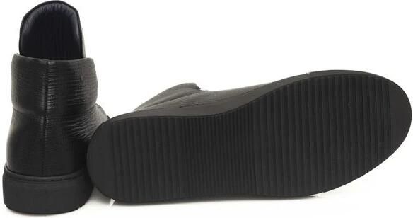 Cerruti 1881 Hoge Top Leren Sneakers met Rubberen Zool Black Heren - Foto 3