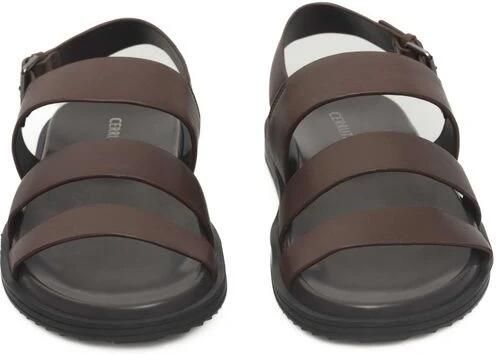 Cerruti 1881 Platte leren sandalen Brede banden Gesp sluiting - Foto 2