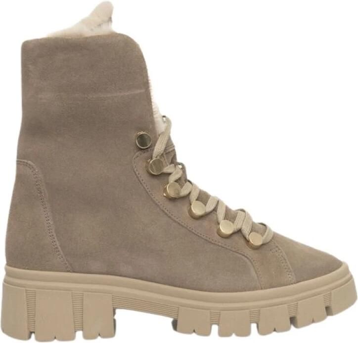 Cerruti 1881 Leren Enkellaarzen met Rubberen Zool Beige Dames - Foto 2