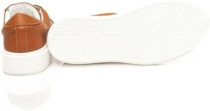 Cerruti 1881 Oranje Leren Sneakers met Rubberen Zool Orange Heren