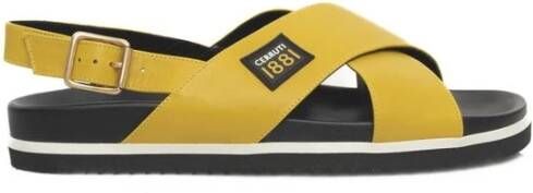 Cerruti 1881 Dames Leren Plateau Sandalen Yellow Dames