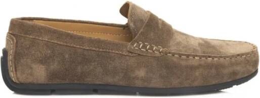 Cerruti 1881 Heren Leren Driver Mocassins Rubberen Zool Brown Heren