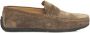 Cerruti 1881 Heren Leren Driver Mocassins Rubberen Zool Brown Heren - Thumbnail 1