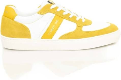 Cerruti 1881 Heren Leren Sneakers met Rubberen Zool Yellow Heren