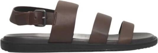 Cerruti 1881 Platte leren sandalen Brede banden Gesp sluiting