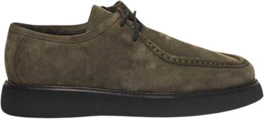 Cerruti 1881 Groene Leren Derby Schoenen Rubberen Zool - Foto 2