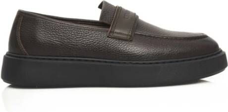 Cerruti 1881 Heren Leren Mocassins Hoge Rubberen Zool Brown Heren