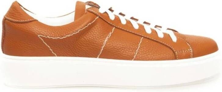 Cerruti 1881 Oranje Leren Sneakers met Rubberen Zool Orange Heren - Foto 2