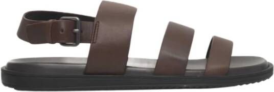 Cerruti 1881 Platte leren sandalen Brede banden Gesp sluiting