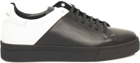 Cerruti 1881 Zwarte en witte leren sneakers Black Heren