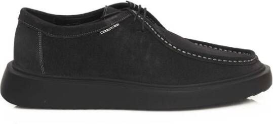 Cerruti 1881 Derby Leren Schoenen Hoge Rubberen Zool Black Dames
