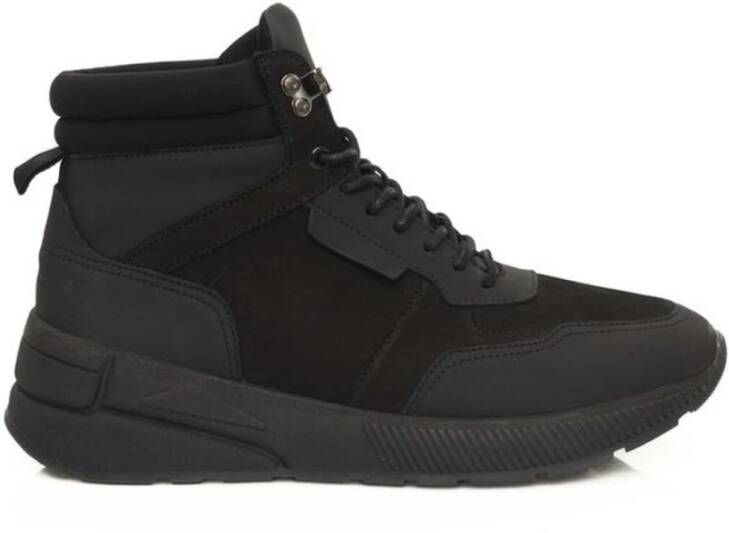 Cerruti 1881 Zwarte Leren High-Top Sneakers Black Heren