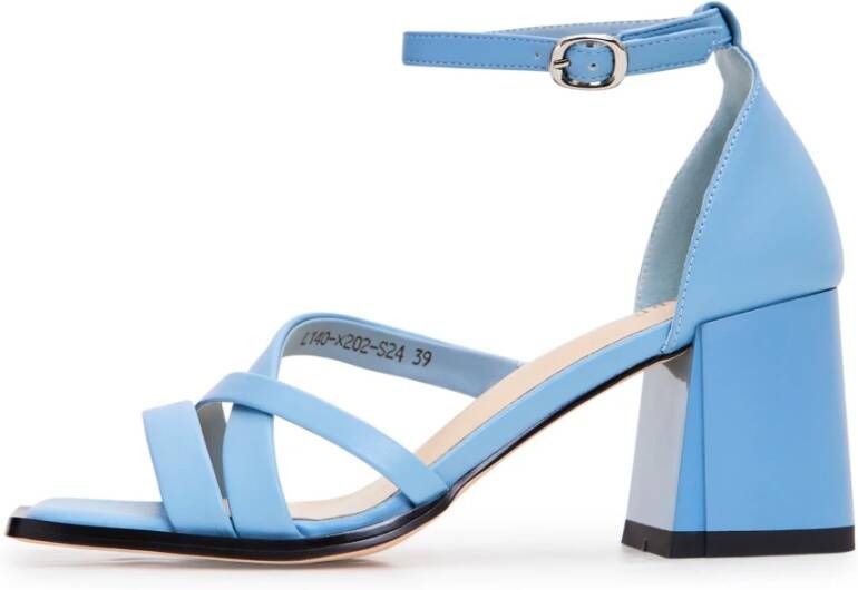 Cesare Gaspari Blauwe Blokhak Sandalen Blue Dames