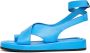 Cesare Gaspari Blauwe Leren Plateau Sandalen Blue Dames - Thumbnail 1