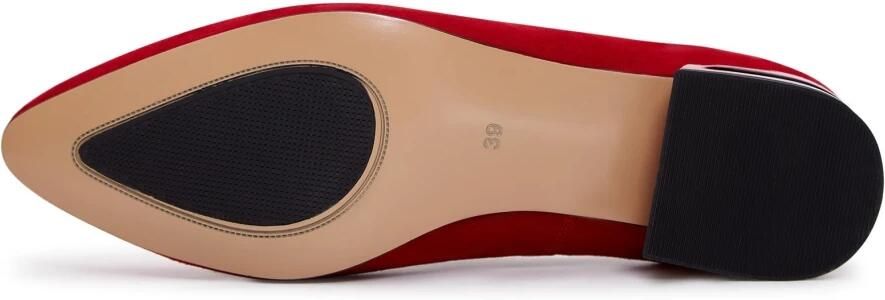 Cesare Gaspari Puntige Tip Suède Ballerina's Rood Red Dames - Foto 2