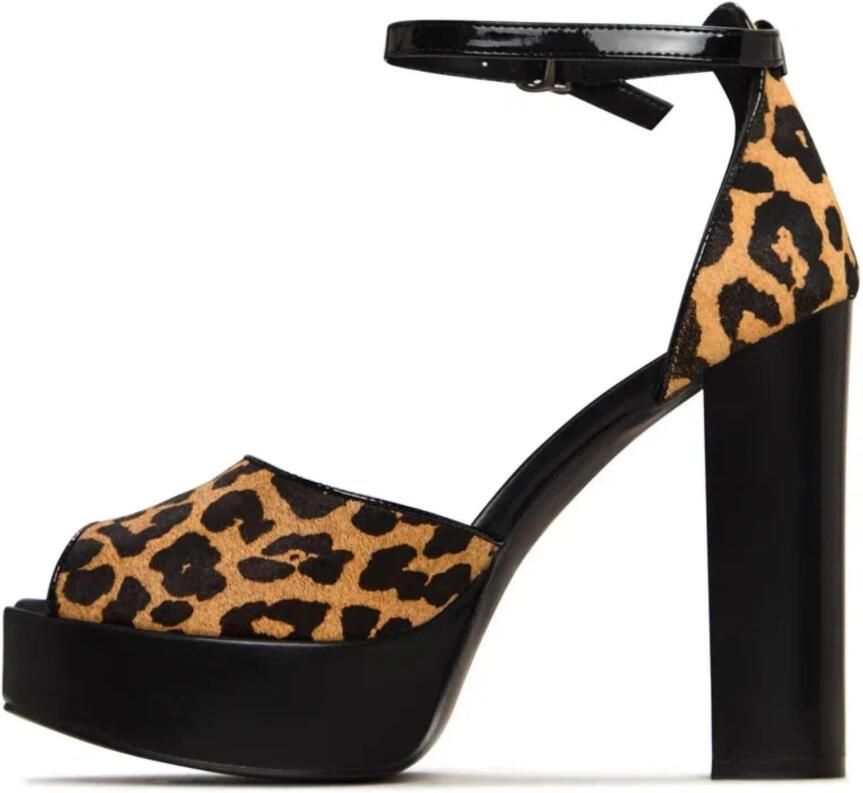 Cesare Gaspari Charm Block Heel Pumps Leopard