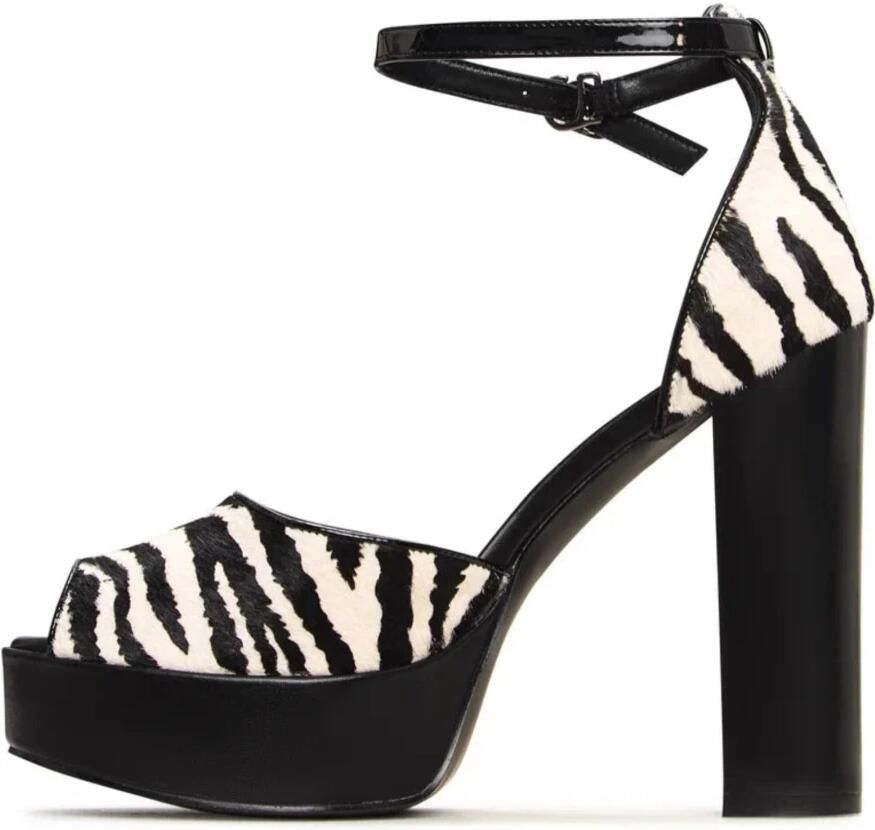 Cesare Gaspari Charm Block Heel Pumps Zebra