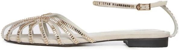 Cesare Gaspari Crystal Arc Flat Sandals