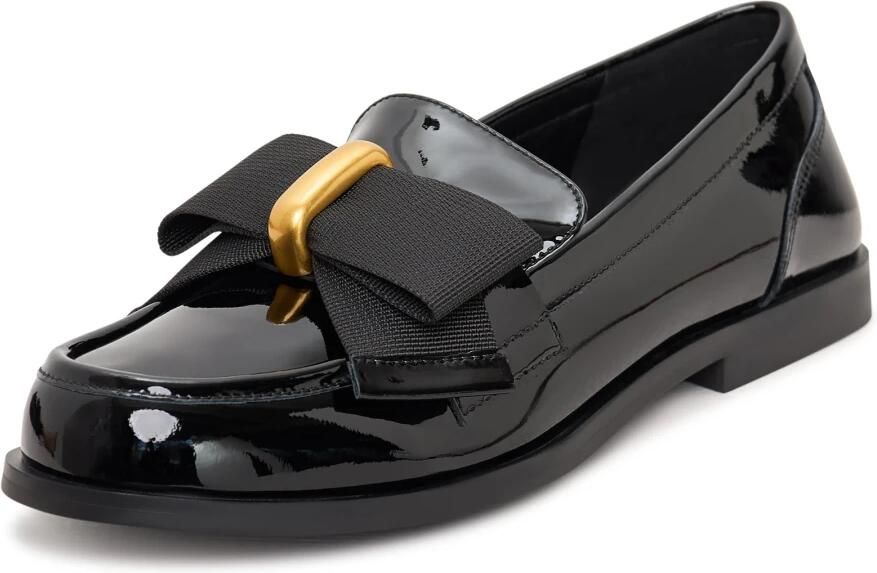 Cesare Gaspari Elegante loafers met gouden strik Dorothy Patent zwart