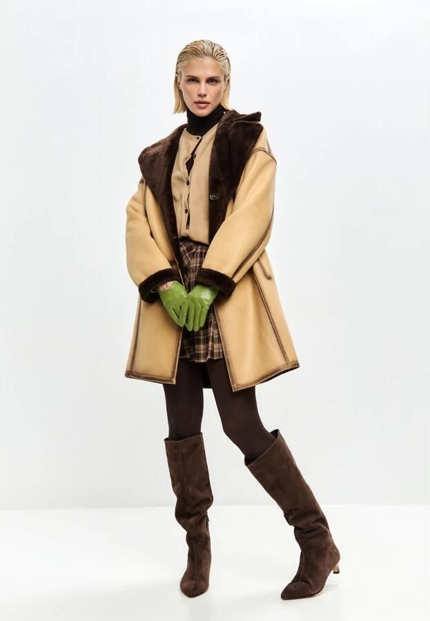 Cesare Gaspari Elegante Suède Kniehoge Laars Donkerbruin