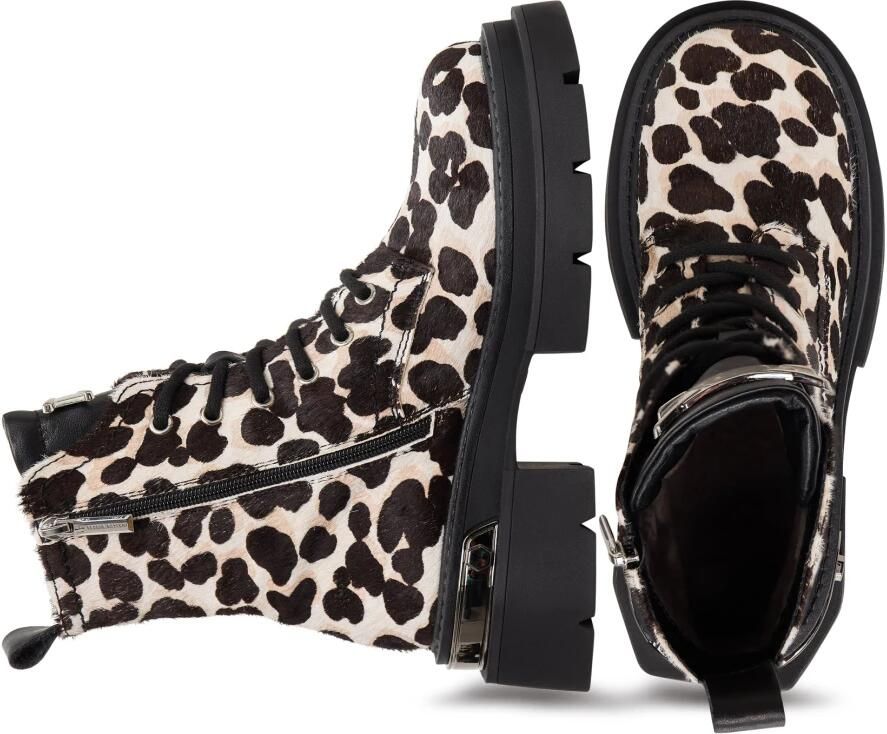 Cesare Gaspari Klassieke leren platform enkellaarsjes Luna Luipaard