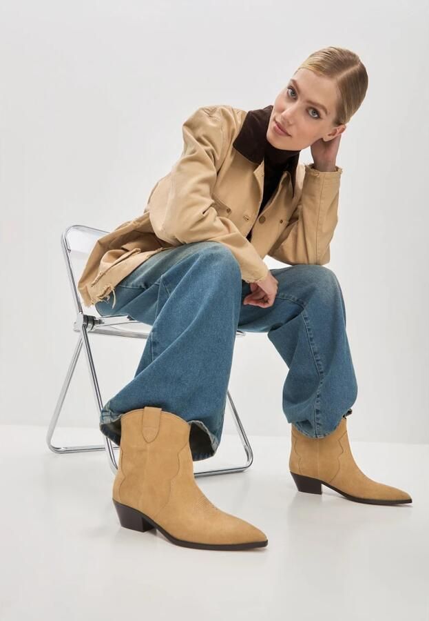 Cesare Gaspari Laag-schacht Cowboy Laarzen Hazel Beige