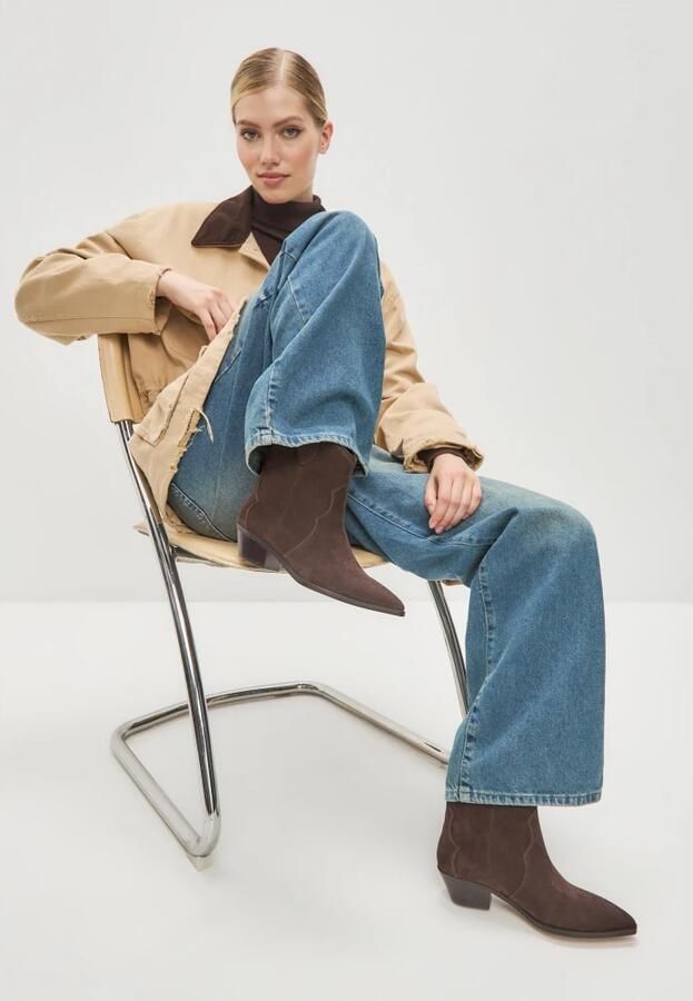 Cesare Gaspari Lage schacht Cow Laarzen Hazel Bruin