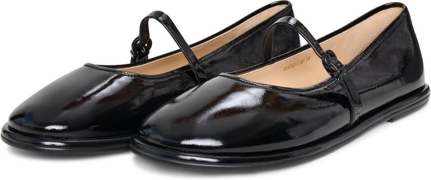 Cesare Gaspari Leren Ballerina's Alba Zwart Lakleer