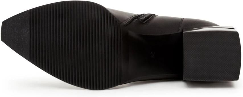 Cesare Gaspari Leren Blokhak Enkellaarsjes Zwart Black Dames - Foto 2