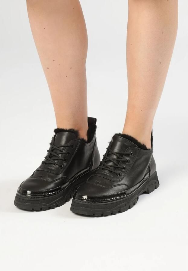 Cesare Gaspari Merino Wool-Lined Chunky Sneakers Black - Foto 3