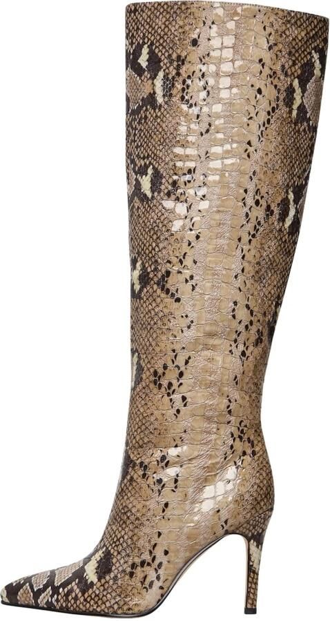 Cesare Gaspari Opvallende kniehoge laarzen met slangenprint