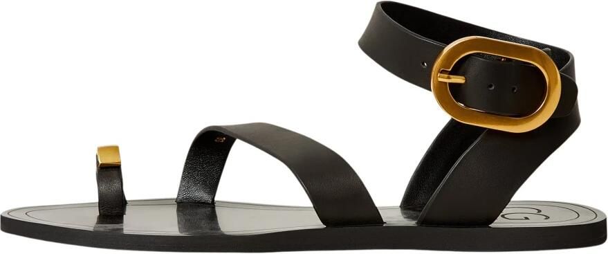 Cesare Gaspari Platte Zool Sandalen Paula Zwart Black Dames