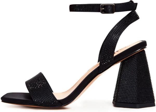 Cesare Gaspari Sandalen met bandjes blokhak en strass