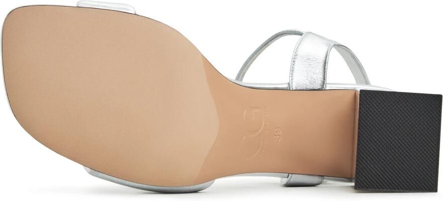 Cesare Gaspari Zilveren Blokhak Sandalen Aina Gray Dames - Foto 2