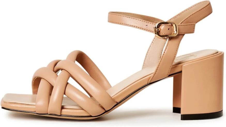 Cesare Gaspari Sandalen met blokhak Anaia Beige