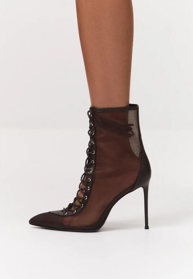 Cesare Gaspari Sheer Lace-Up Stiletto Enkellaarsjes - Foto 6