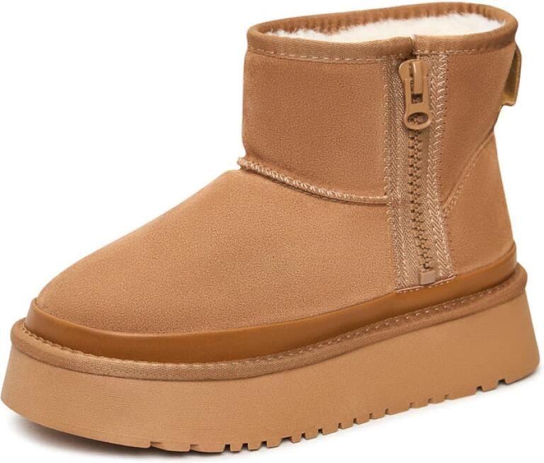 Cesare Gaspari Suede Platform Enkellaarzen Lumi Beige