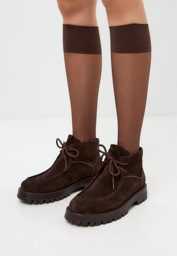 Cesare Gaspari Suède Veterschoenen Enkellaarsjes Mavi Bruin - Foto 5